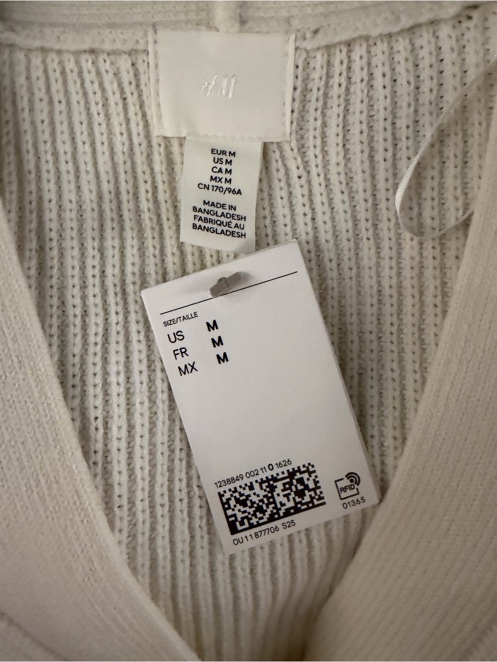 H&M Cream Ribbed Button-Front Sweater Vest - Picture 2 of 2